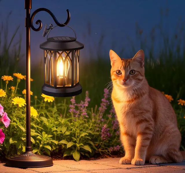 Alt view image 7 of 7 - Hanging Solar Lanterns Outdoor Waterproof - 2 Pack Lanterns Decorative Outdoor Patio Decor with Clip Solar Lantern for Outside - Outdoor Lanterns for Patio Garden Waterproof Gifts for Women Mom Family