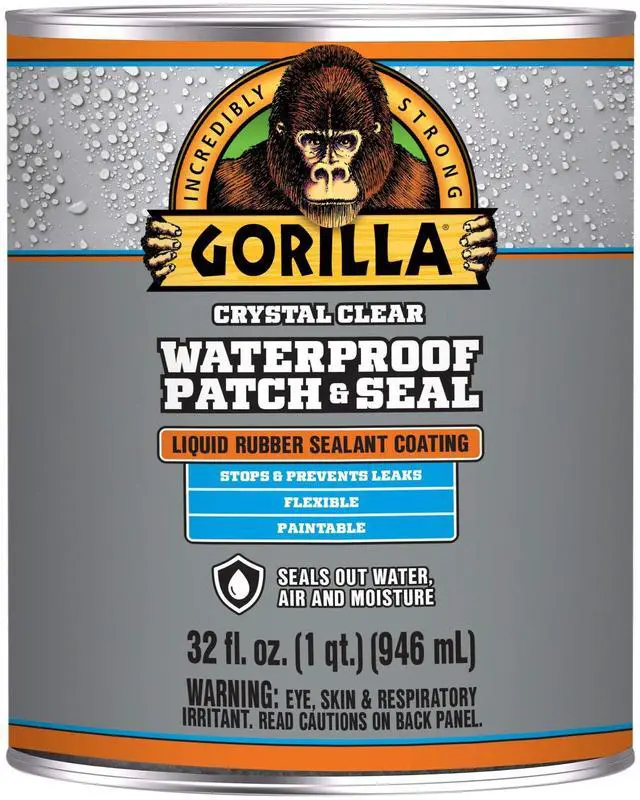 Main image of Patch & Seal Liquid Rubber Waterproof Sealant, Crystal Clear, 32 Ounce (Pack of 1) - Seals Out Water, Air, and Moisture