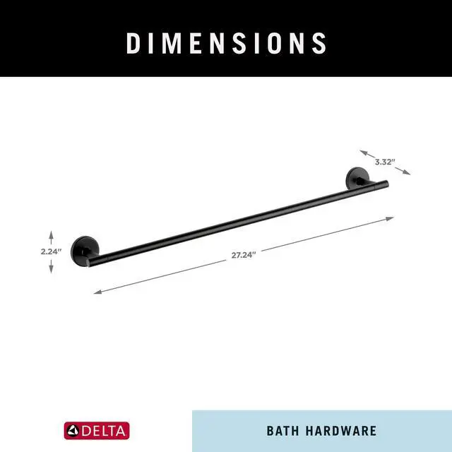 Alt view image 7 of 7 - Towel Rack | 24 Inch Matte Black Towel Bar for Bathroom, Kitchen | Trinsic Accessories