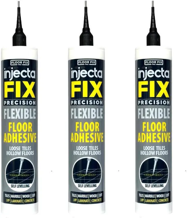 Main image of Floor-Fix Pro Tile Repair Kit Precision Injection Adhesive for Loose & Hollow Floor Tiles, Stone, Wood, Laminate & LVT Stainless Steel Tip, 10.1 fl oz (3)