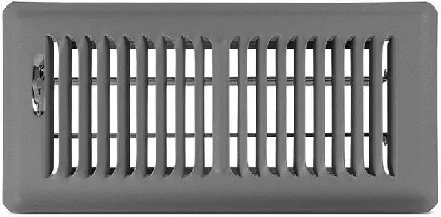 Main image of Shoemaker 4x10 Floor Register Storm Gray Heavy Duty Walkable Metal Floor Vent Cover for Home Floor, Steel Air Vent Cover with Adjustable Damper, Forced-Air Registers Grilles & Vents