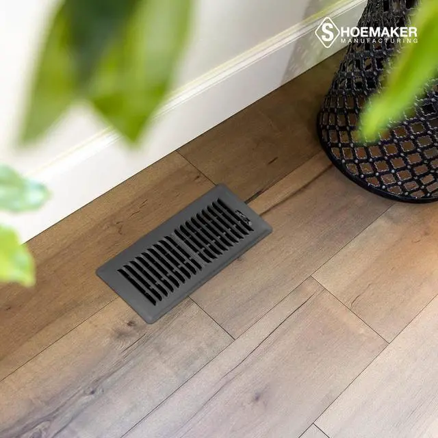 Alt view image 6 of 7 - Shoemaker 4x10 Floor Register Storm Gray Heavy Duty Walkable Metal Floor Vent Cover for Home Floor, Steel Air Vent Cover with Adjustable Damper, Forced-Air Registers Grilles & Vents