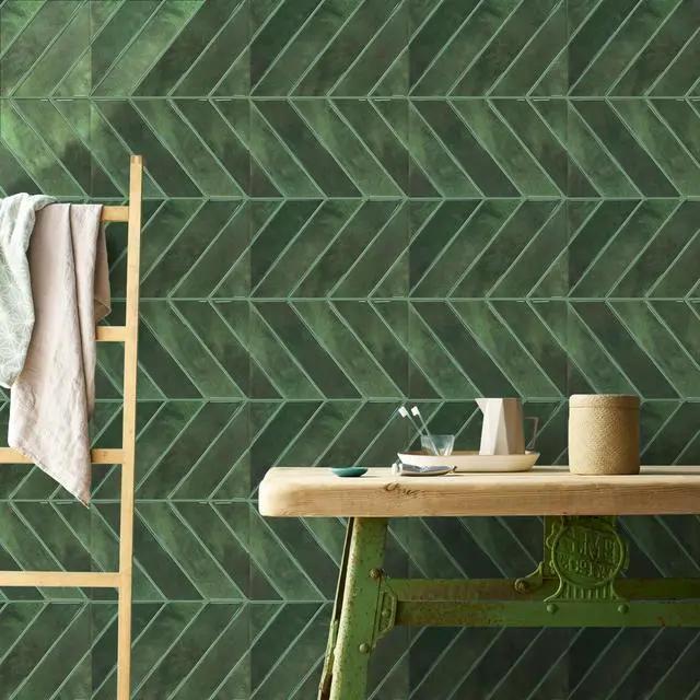 Alt view image 7 of 7 - 10 Sheets Thicker Herringbone Peel and Stick Backsplash, 12.6×9.7 Stick on Wall Tiles, Self Adhesive Tile Sticker for Kitchen Backsplash and Bathroom, Green