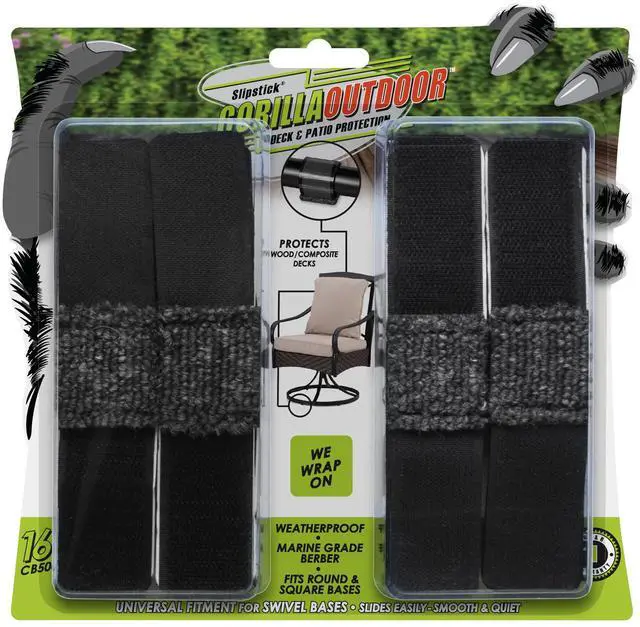 Main image of GorillaOutdoor Sled Base Chair Floor Protectors/Wrap Around Berber for Furniture with Tubular Legs and Bases (16 Pack) Wrap on Furniture Pads for Outdoor or Indoor Use Don't Scratch Your Deck