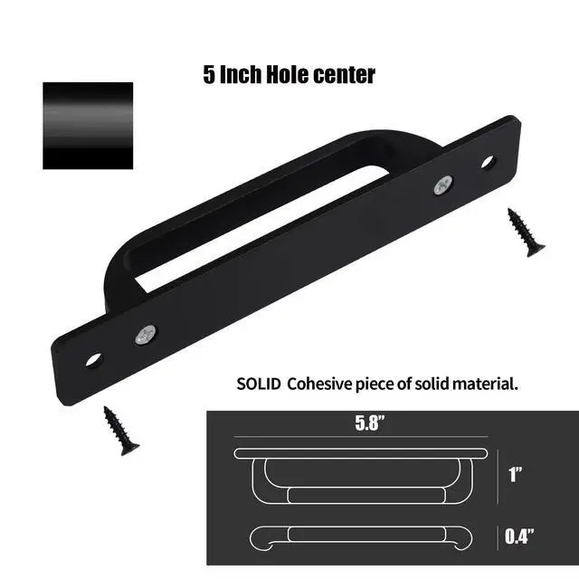Alt view image 4 of 6 - 12 Pack 5 Inch 128 mm Matte Black Square Cabinet Handles with Base Plate Aluminum Cabinet Pulls Drawer Pulls Sliding Door Pulls Black Cabinet Handles