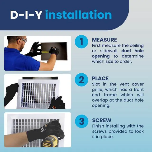 Alt view image 5 of 7 - 10" x 6" (Duct Hole Adjustable Vent Cover - HVAC Register Grille Aluminum