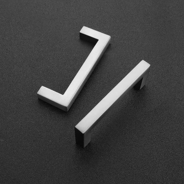 Alt view image 2 of 7 - Brushed Nickel Square Solid Cabinet Handles, 3 Inch, 30 Pack | Slim Square Bar Design, Solid Zinc Alloy, Modern Style, Kitchen Cabinet Hardware for Cupboards, Drawers, Dressers