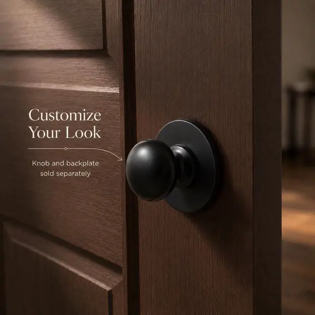 Alt view image 6 of 6 - 4-Pack Matte Black 1.5" Bifold Closet Door Cabinet Knobs Pulls | Large Wide Base Zinc Round Kitchen Cabinet Wardrobe Dresser Dummy Doorknobs, Furniture Pantry Sideboard Buffet Drawer Handles