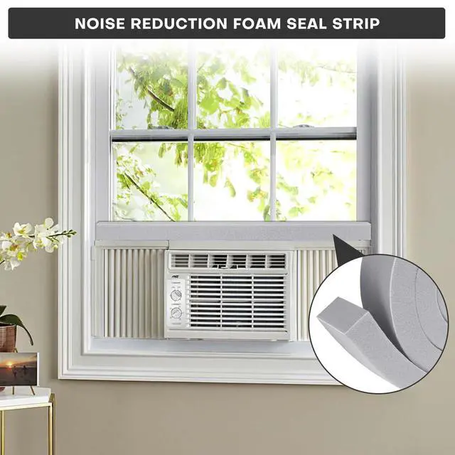 Alt view image 3 of 7 - 2Pcs 2" x 1" x 6.5Ft AC Window Seal Kit with Adhesive, Gray Foam Strips for Air Conditioner Window Weather Stripping, Window Units, Doors and Windows Insulation, Energy Saving & Dustproof