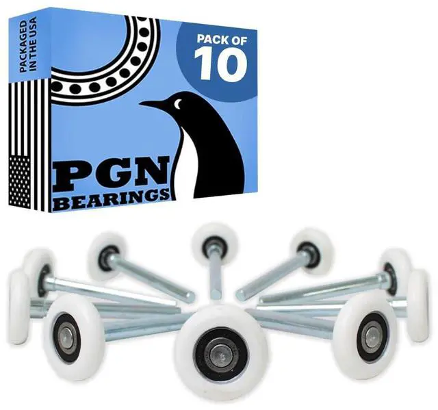 Main image of PGN (10 Pack) Garage Door Rollers - 4" Stem, 6200-2RS Ball Bearing