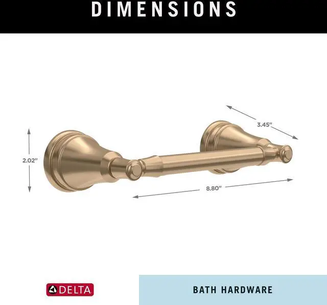 Alt view image 5 of 7 - Mylan (1-Pack) Toilet Paper Holder Champagne Bronze Pivoting Tissue Roll Rod, Organization and Storage, Wall Mounteded Gold Bathroom Accessories MYN50-CZ