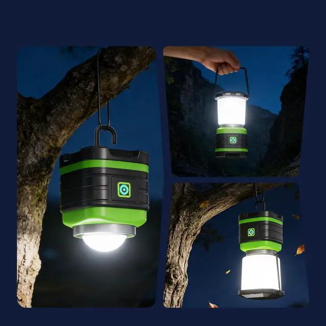 Alt view image 3 of 7 - LED Camping Lantern, Battery Powered LED Lights Camping Essentials, Portable Lanterns Flishlights for Emergency, Hurricanes, Outdoor Hiking, Power Outages, Survival Gear and Home Use, 2 Pack