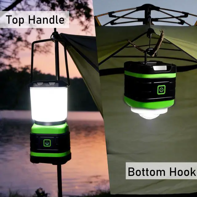 Alt view image 5 of 7 - LED Camping Lantern, Battery Powered LED Lights Camping Essentials, Portable Lanterns Flishlights for Emergency, Hurricanes, Outdoor Hiking, Power Outages, Survival Gear and Home Use, 2 Pack