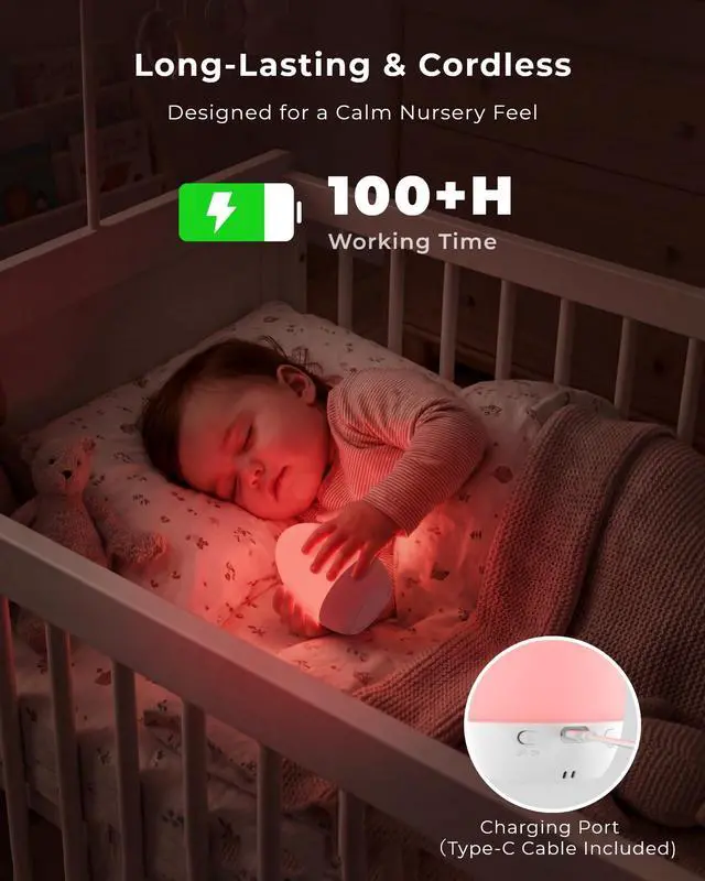 Alt view image 3 of 7 - Egg Light for Nursery, Eye-Caring Touch Control Rechargeable Baby Night Light with 17 Color Modes, Dimmable Night Feeding Egg Light for New Parents & Kids Bedroom