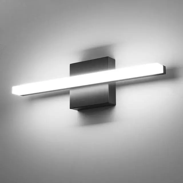 Main image of Black Bathroom Light Fixtures Over Mirror Lighting Gentle, 9W 16 Inch Modern LED Small Vanity Lamp Bar IP44 Slim Linear Bath Wall Sconces for Restroom Indoor Cool White 6000K