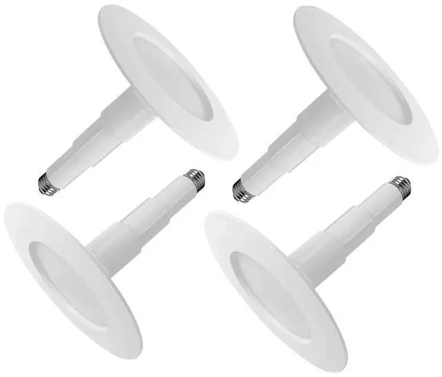 Main image of 4-Pack 5/6 Inch LED Can Lights Retrofit Recessed Lighting | 2700K Soft White,12W=60W,800LM,Dimmable Adjustable Retrofit Downlight, ETL Damp Rated,Simple Installation,Bevel Trim