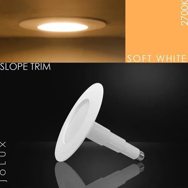 Alt view image 2 of 7 - 4-Pack 5/6 Inch LED Can Lights Retrofit Recessed Lighting | 2700K Soft White,12W=60W,800LM,Dimmable Adjustable Retrofit Downlight, ETL Damp Rated,Simple Installation,Bevel Trim