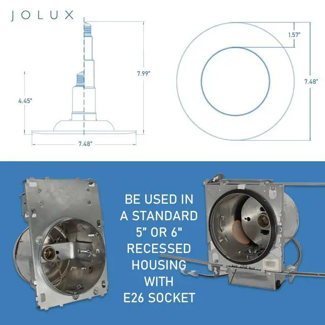 Alt view image 4 of 7 - 4-Pack 5/6 Inch LED Can Lights Retrofit Recessed Lighting | 2700K Soft White,12W=60W,800LM,Dimmable Adjustable Retrofit Downlight, ETL Damp Rated,Simple Installation,Bevel Trim