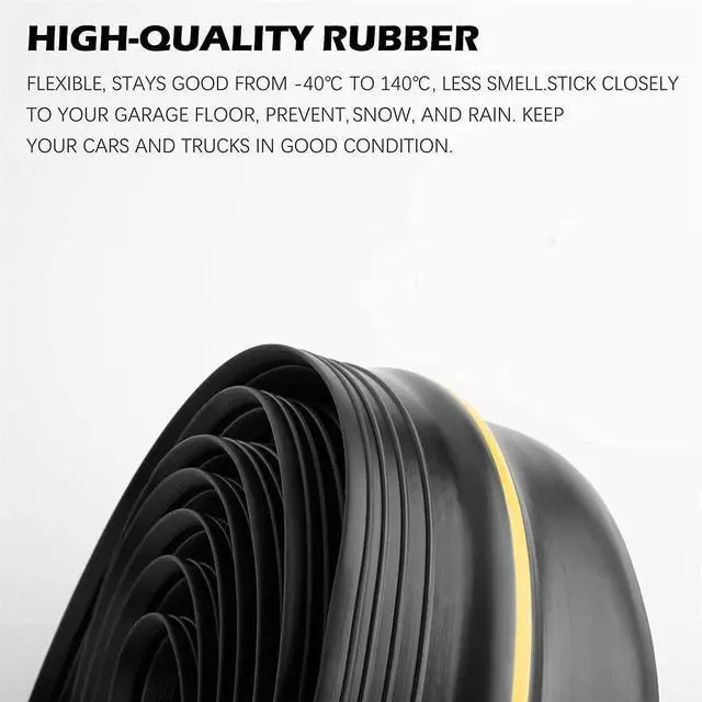 Alt view image 2 of 6 - Garage Door Bottom Seal Strip, Weatherproof EPDM Rubber Threshold, Fits All Standard Doors, Easy for DIY Homeowners, No Adhesive (10Ft, Black)