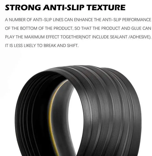 Alt view image 3 of 6 - Garage Door Bottom Seal Strip, Weatherproof EPDM Rubber Threshold, Fits All Standard Doors, Easy for DIY Homeowners, No Adhesive (10Ft, Black)