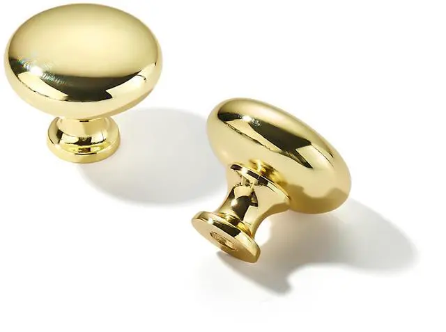 Main image of 10 Pack 1-1/4 inch(32mm) Polished Brass Cabinet Knobs Dresser Knobs Round Drawer Knobs Kitchen Cabinet Hardware Zinc Knobs for Dresser Drawers