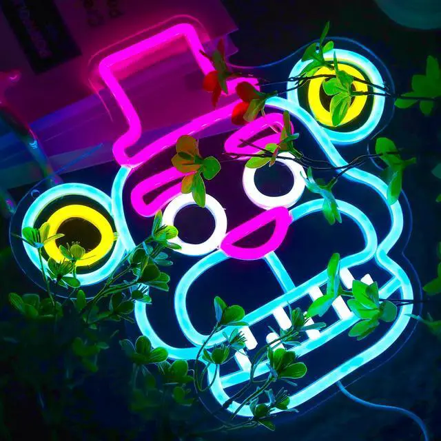 Alt view image 2 of 6 - Fnaf Frendy Neon Sign for Wall DecorFive Nights LED Neon Lights for GameroomBirthdayChristmas Gifts for kids