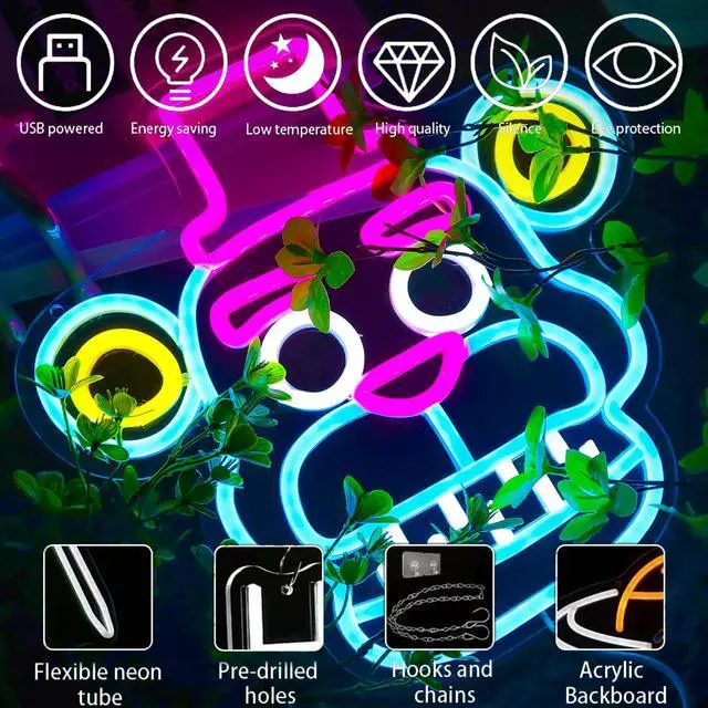 Alt view image 3 of 6 - Fnaf Frendy Neon Sign for Wall DecorFive Nights LED Neon Lights for GameroomBirthdayChristmas Gifts for kids