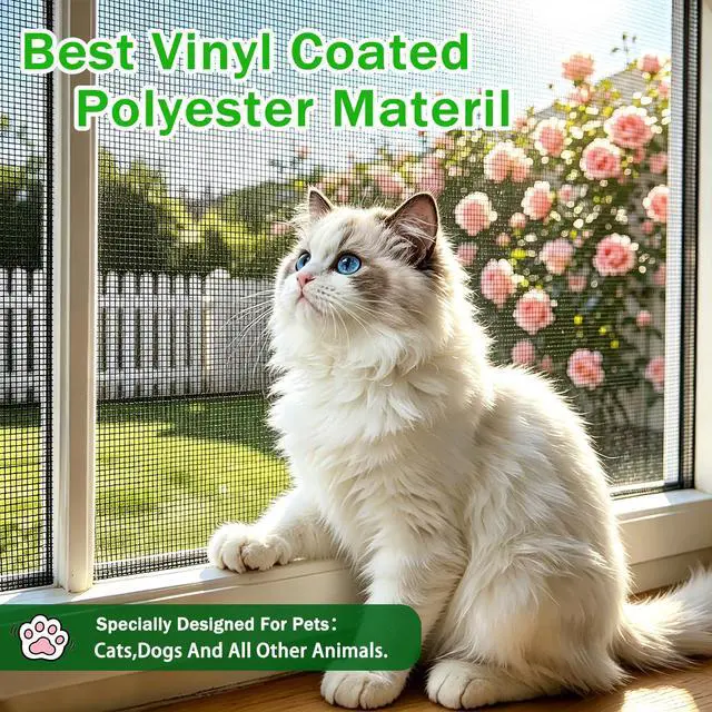 Alt view image 7 of 7 - Pet Proof Window Screen Replacement Kit, 39"x118" Durable High Hardness Screen Mesh Replacement Window Screens Repair Kit for Sliding Screen Door,Patio and Windows.(Folded Package with Tool Kit)