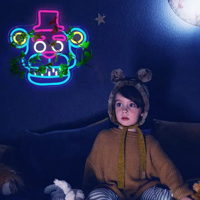 Alt view image 6 of 6 - Fnaf Frendy Neon Sign for Wall DecorFive Nights LED Neon Lights for GameroomBirthdayChristmas Gifts for kids