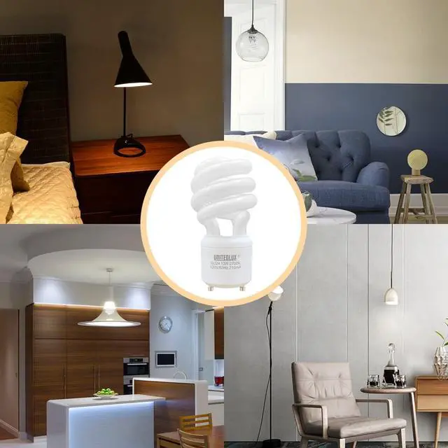 Alt view image 7 of 7 - 13Watt T2 Spiral CFL GU24 2 Prong Light Bulb Base 2700K 900lm 120v 60Hz Light Bulb- Mini Twist Lock Spiral -Self Ballasted Compact Fluorescent Soft White Pack of 3