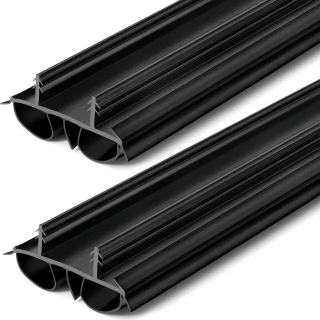 Main image of 2 Pcs 36" Double Bubble Kerf Door Sweep 1-3/4" Wide Vinyl Weatherstrip Seal for Exterior Doors, Energy Efficient Draft Stopper, Easy Slide in Installation, Blocks Dust/insects/noise (Black)