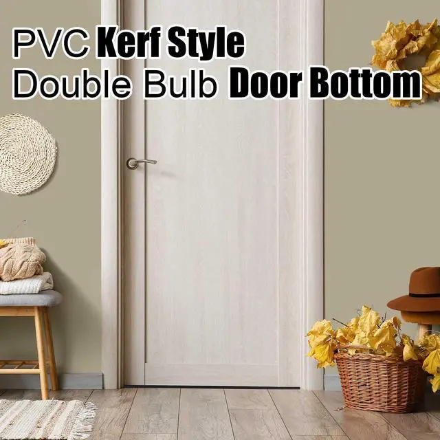 Alt view image 5 of 6 - 2 Pcs 36" Double Bubble Kerf Door Sweep 1-3/4" Wide Vinyl Weatherstrip Seal for Exterior Doors, Energy Efficient Draft Stopper, Easy Slide in Installation, Blocks Dust/insects/noise (Black)