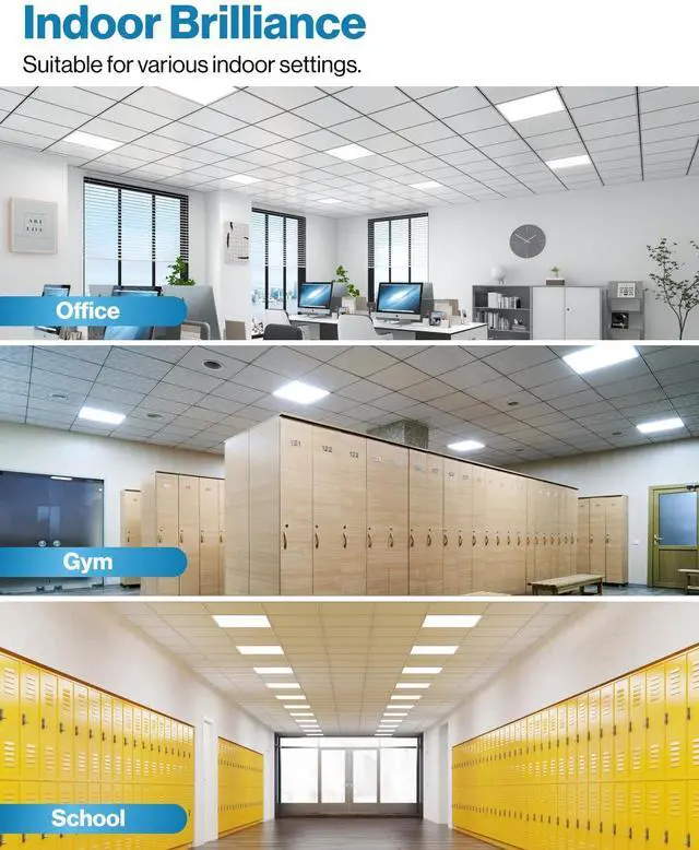 Alt view image 4 of 5 - Sunco 2x2 LED Flat Panel Light, Back-Lit, 30-40W Selectable, 3CCT Dimmable | 5200LM, Selectable Wattage 30W/35W/40W, Selectable CCT 4000K/5000K/6000K, 0-10V Dimming, White, Troffer Replacement
