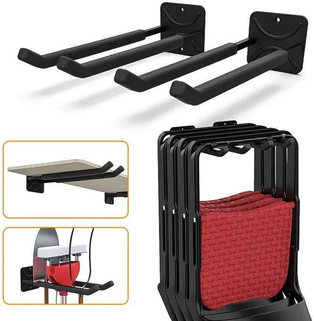 Main image of Garage Hooks Heavy Duty Tool Organizer, Wall Mount Hanger Rack Garage Storage Utility Hooks for Car Tires, Ladders, Chairs, Strollers, Power Tools, Garden Tools (2 Pack, 12.4" Hook)