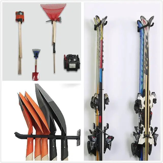 Alt view image 7 of 7 - Garage Hooks Heavy Duty Tool Organizer, Wall Mount Hanger Rack Garage Storage Utility Hooks for Car Tires, Ladders, Chairs, Strollers, Power Tools, Garden Tools (2 Pack, 12.4" Hook)