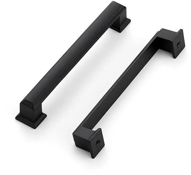 Main image of Matte Black Cabinet Pulls, 5 Inch (128mm), 10 Pack | Zinc Alloy Handles, Square Bar Grip, Kitchen Cabinet Update, For Cupboards, Drawers, Dressers, Furniture Hardware Projects