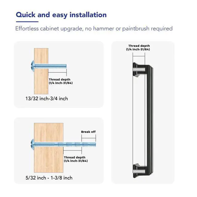 Alt view image 4 of 7 - Matte Black Cabinet Pulls, 5 Inch (128mm), 10 Pack | Zinc Alloy Handles, Square Bar Grip, Kitchen Cabinet Update, For Cupboards, Drawers, Dressers, Furniture Hardware Projects