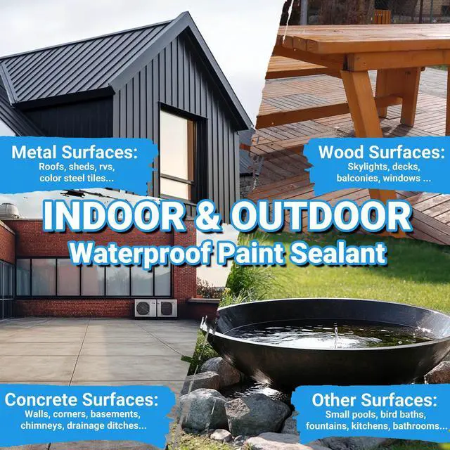 Alt view image 5 of 7 - Rubber Liquid Waterproof Sealant, 53oz/1.5kg Neutral Gray Quick Drying Multi Surface Foundation Leak Repair - Roof Gutters Basement Sealer Waterproof - Indoor & Outdoor Flexible Rubber Paint