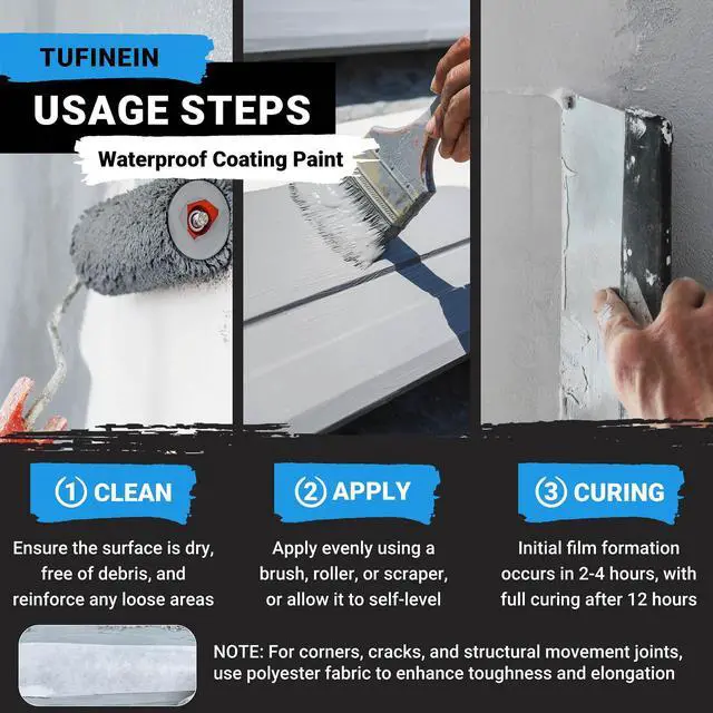 Alt view image 6 of 7 - Rubber Liquid Waterproof Sealant, 53oz/1.5kg Neutral Gray Quick Drying Multi Surface Foundation Leak Repair - Roof Gutters Basement Sealer Waterproof - Indoor & Outdoor Flexible Rubber Paint