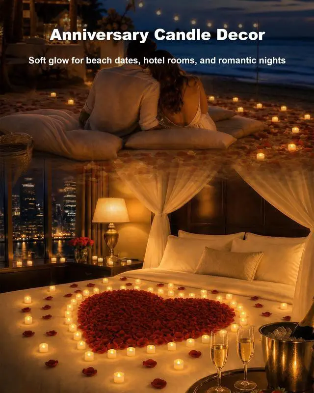 Alt view image 6 of 7 - 12-Pack Remote Flameless LED Battery Tea Light Candles, 400+Hrs | 2/4/6/8H Timer Flickering Tealight Votives for Halloween Pumpkins, Christmas Decor, Weddings and Home Ambiance