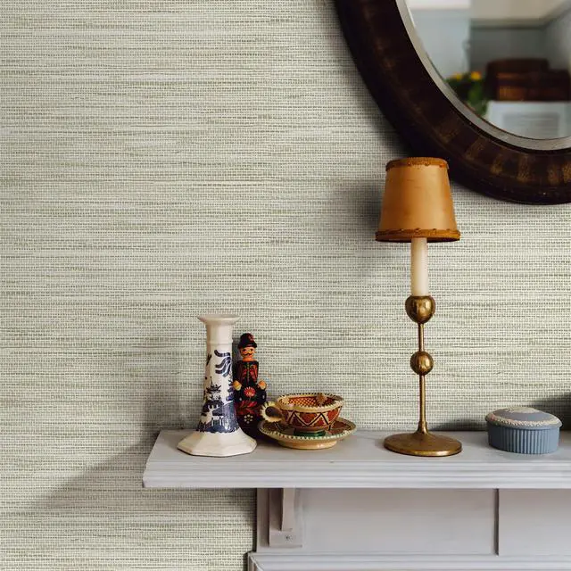 Alt view image 2 of 7 - Grasscloth Wallpaper Peel and Stick Cream Grassweave Peel & Stick Wallpaper Textured Wallpaper Contact Paper 17.3"x118"