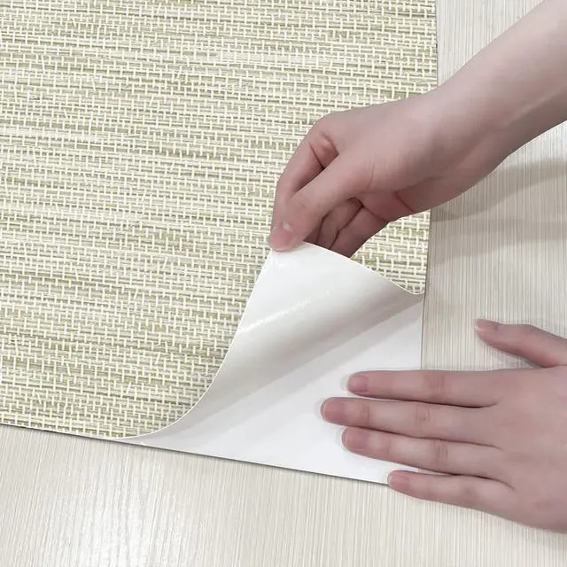 Alt view image 5 of 7 - Grasscloth Wallpaper Peel and Stick Cream Grassweave Peel & Stick Wallpaper Textured Wallpaper Contact Paper 17.3"x118"