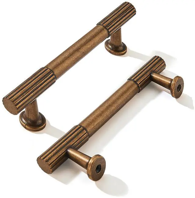 Main image of 3 Inch Hole Center 10 Pack Antique Brass Heavy Duty Solid Vintage Brass Cabinet Pulls, Kitchen Drawer Handles, for Dresser cabinets, cabinets, Door cabinets, Hardware