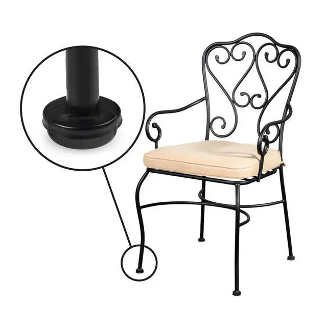 Alt view image 3 of 7 - Gorilla Outdoor 1-1/2 Inch Patio Chair Leg Caps for Wrought Iron Furniture (24 Pack) Floor Protecting Replacement Feet Glides for Metal Tables and Chairs, Nylon Sliders