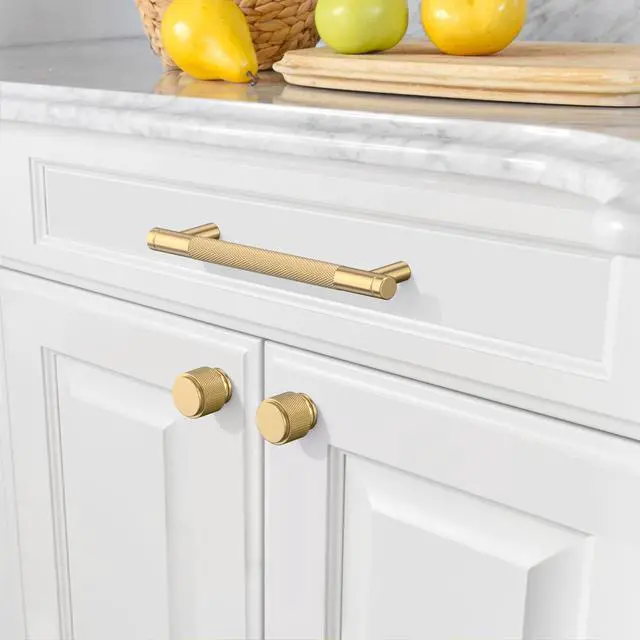 Alt view image 4 of 7 - 10 Pack Champagne Bronze Cabinet Pulls 5" | Center to Center Kitchen Cabinet Handles for Drawer Dresser, Cupboard and Wardrobe ZH0031