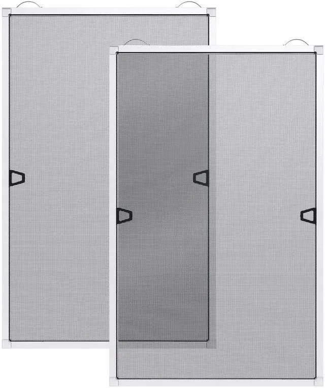 Main image of 2 Sets DIY Window Screen Frame Kit, White, 46" x 46" | Easy Cut-to-Size Design Window Screen, Includes Screen Mesh, Frame Parts & Tools for Window Screen Replacement