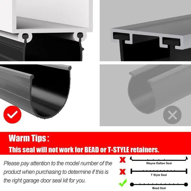 Alt view image 3 of 7 - Replacement Wayne Dalton Garage Door Bottom Weather Seal 154448 for Weather Stripping Fit 16 feet Wide Doors (16 feet)
