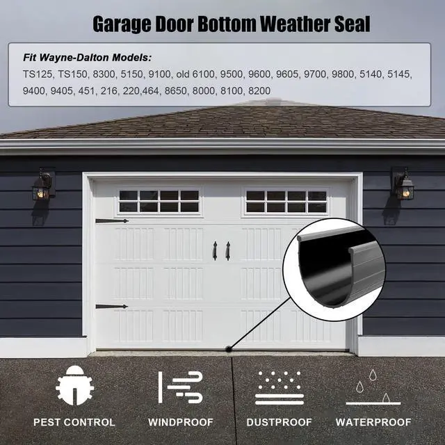 Alt view image 5 of 7 - Replacement Wayne Dalton Garage Door Bottom Weather Seal 154448 for Weather Stripping Fit 16 feet Wide Doors (16 feet)