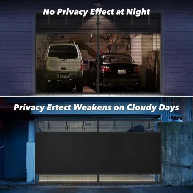 Alt view image 4 of 7 - Privacy Garage Door Screen Blackout for 2 Car Garage-16x7FT Magnetic Garage Screen, 9.6LB Heavy Duty Thicker 265g/ Mesh, Hands Free, Magnetic Privacy Garage Screen Door(Black, 16 * 7FT)