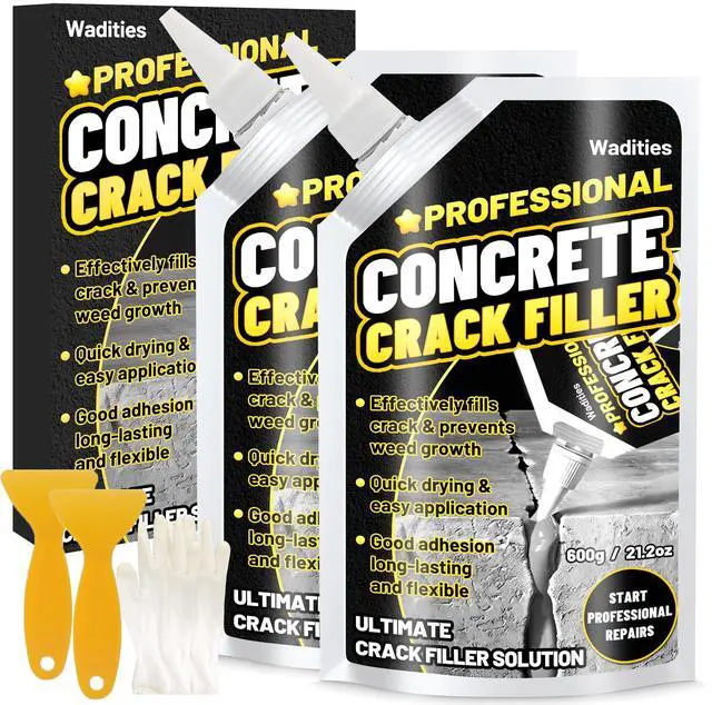 Main image of Concrete Crack Filler, 2.65LB High Elasticity Cement Crack Repair Sealant | Slab Concrete Waterproof Repair Sealant for Driveways, Walkways, Patio, Joint, Indoor and Outdoor Quick Drying Sealer - Grey